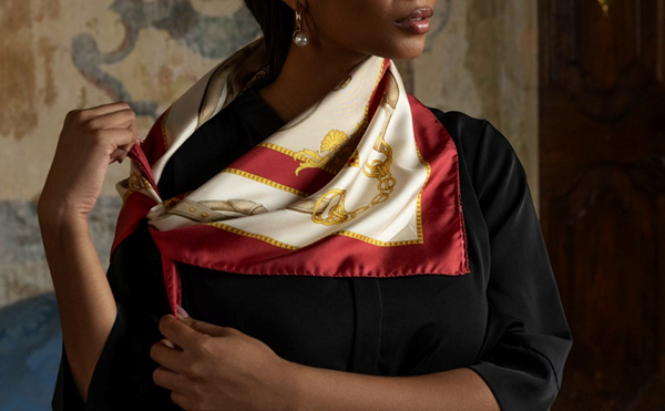 How to wear a silk scarf in winter