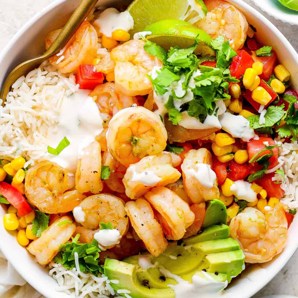 Cilantro Lime Shrimp Bowls