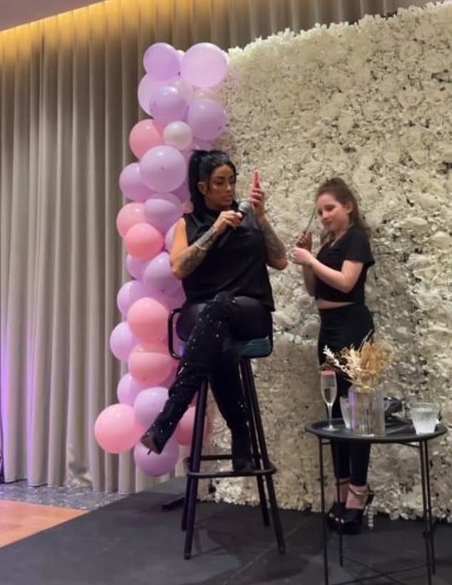 Katie Price sparks concern as her daughter Bunny, 9, wears HUGE high heels and a full face of make-up on stage at an over 18s event