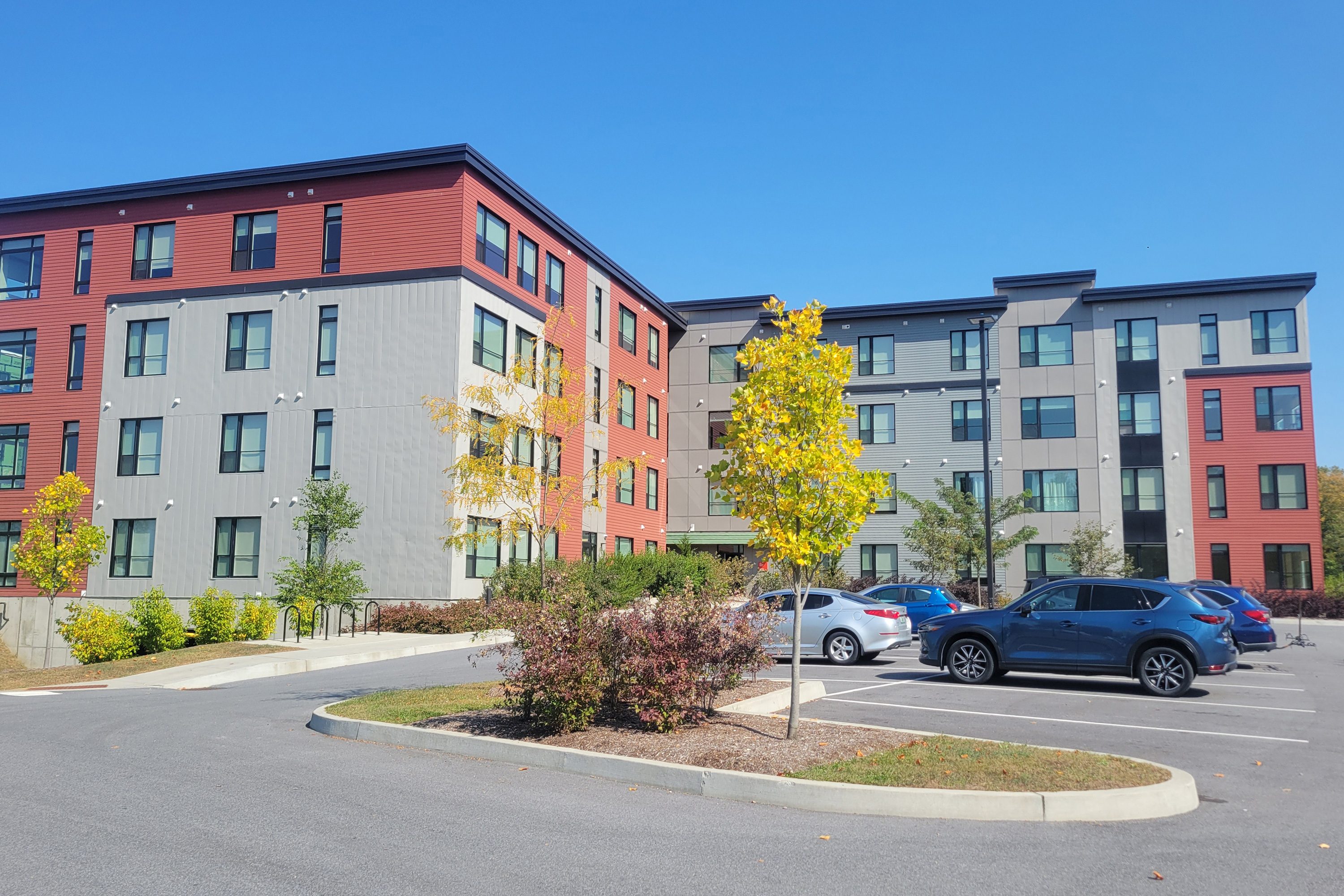 A photo of an apartment complex.