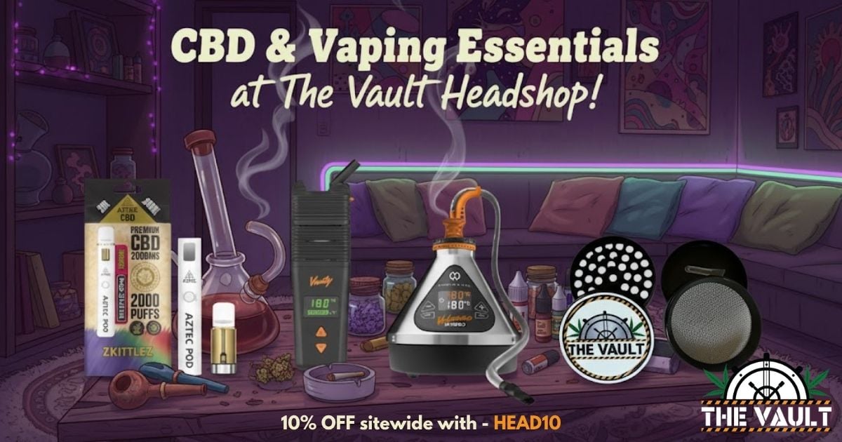 Discover The Vault Grinder Storz and Bickel Vaporisers and Aztec CBD