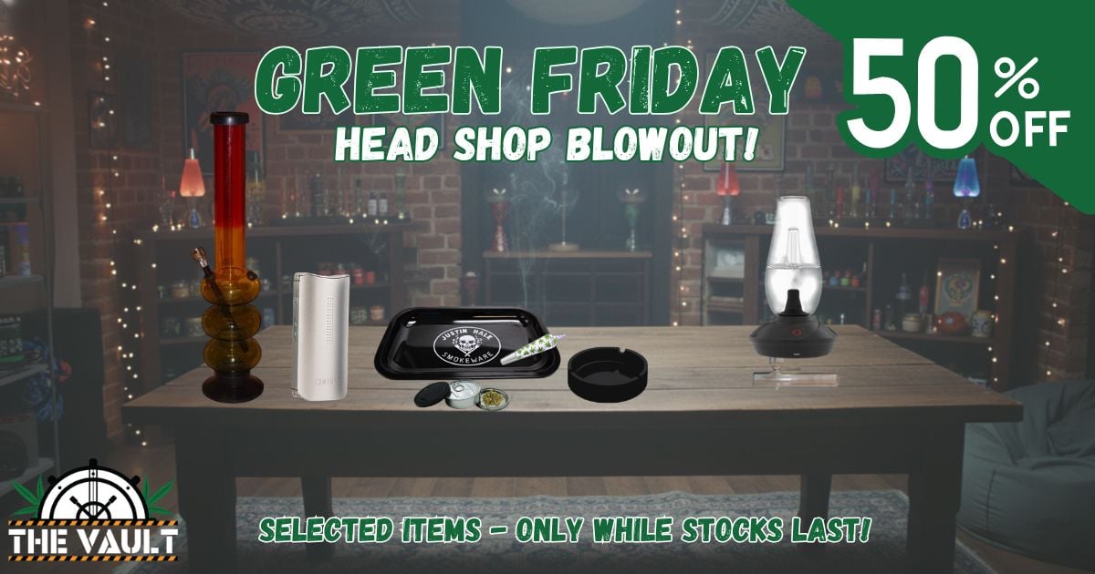 Roll Into Green Friday Half Price on the Best Headshop Gear