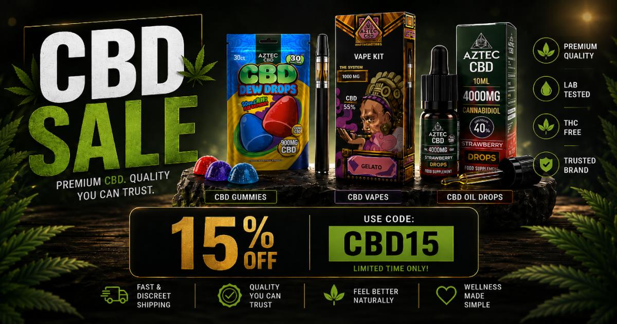 CBD Shop Sale | 15% Off Gummies, Vapes, Oils & More