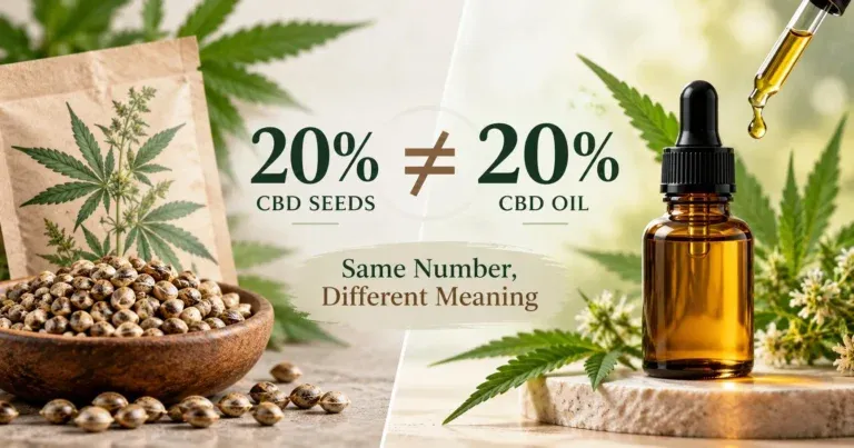20% CBD Seeds vs 20% CBD Oil: Same Number, Completely Different Measurement
