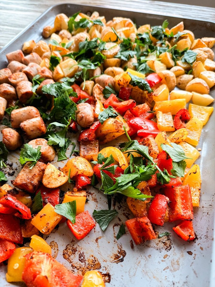 Sheet Pan Sausage, Peppers & Potatoes